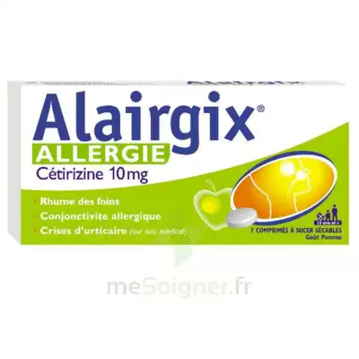 Alairgix Allergie Cetirizine 10 Mg Comprimés à Sucer Séc Plq/7 à ALES